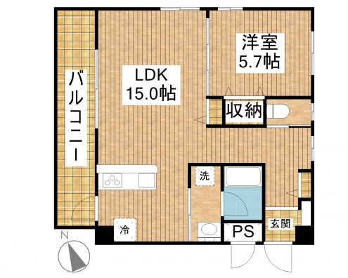 友壱番館 305 間取り図