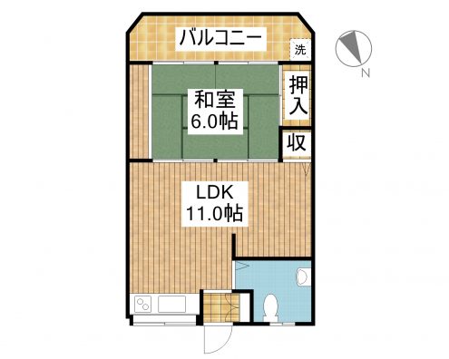 ことぶき荘 203 間取り図