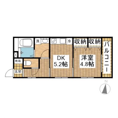 興南アパートまえさと2 301 間取り図