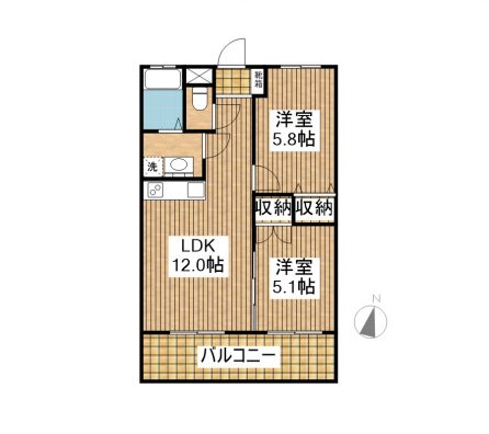 はいほーまー A棟 203 間取り図