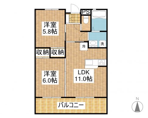 グランフィルやいまビル 505 間取り図