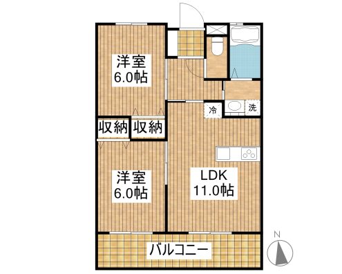 サンシャインヒル雅 202 間取り図