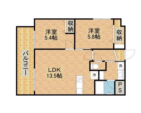 プラージュ石垣 203 間取り図