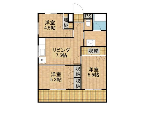 ピュアライフゆいⅡ 207 間取り図