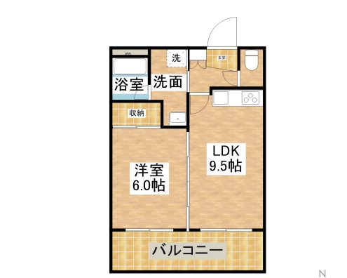 ハピネス宮良Ⅰ 202 間取り図