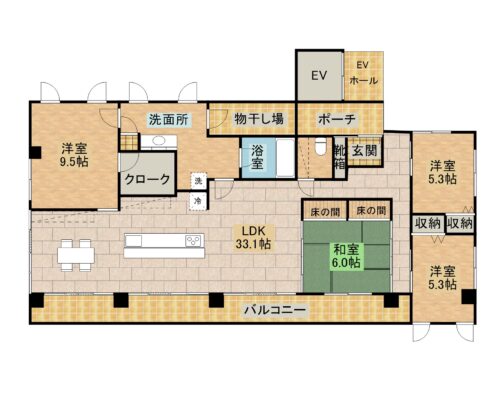 ワコーレKAMIJI 5F 間取り図