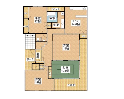 朝吹マンション 4F 間取り図