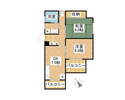 キャスルとぅばらー 3C 間取り図