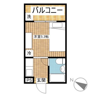マンションオークラ（家具・家電付き） B3-3 間取り図