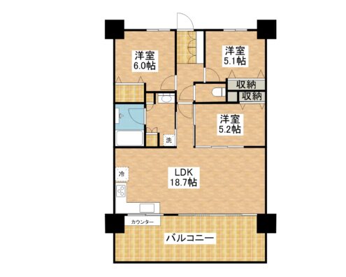 ザ・ファインレジデンス石垣島 5-D 間取り図