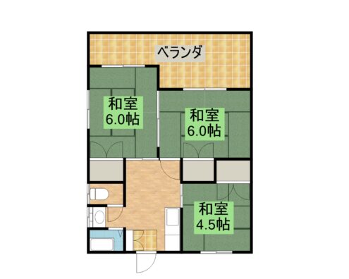 伊波アパート 2-西 間取り図