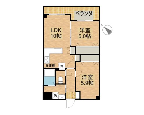 サザンベルⅡ 402 間取り図