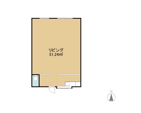 上地テナント 1-W 間取り図